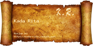 Kada Rita névjegykártya